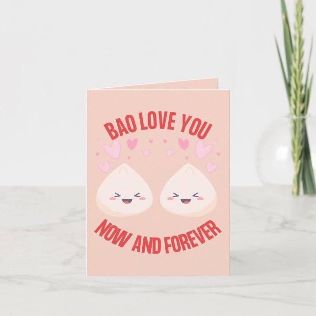 Tarjeta Bao te ama ahora y para siempre - Romántico bollo  (Anverso)