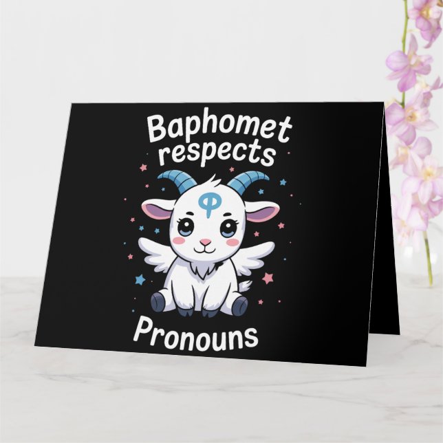 Tarjeta Baphomet transgénero respeta el orgullo trans (Orquídea)