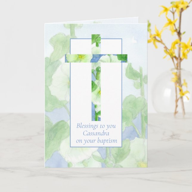 Tarjeta Baptismo felicitaciones Biblia galatiana Verse (flor amarilla)