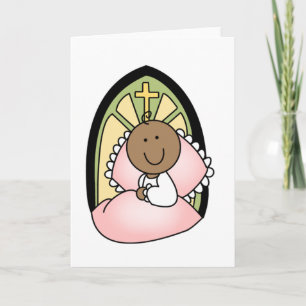 Tarjeta Baptismo Niña Afroamericana