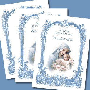 Tarjeta Baptismo Niño Niña Christina María Jesús