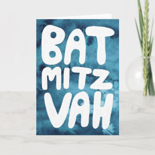 Tarjeta Bar/Bat Mitzvah personalizable Congrats azul acuar