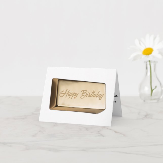 Tarjeta Bar de humor de cumpleaños dorado (Planta pequeña)