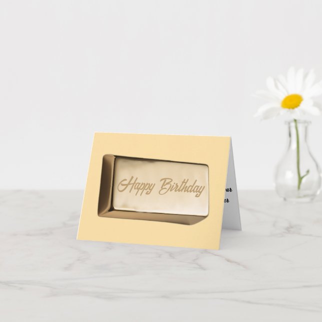 Tarjeta Bar de humor de cumpleaños dorado (Planta pequeña)