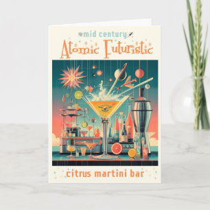 Tarjeta Bar de Martini de Cítricos Futurista Atómico de Mi