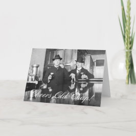 Tarjeta Bar de Saloon 1890 anima feliz cumpleaños al viejo