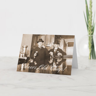 Tarjeta Bar de Saloon 1890 anima feliz cumpleaños al viejo