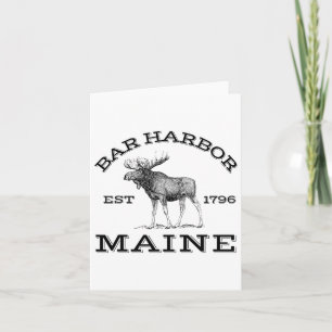 Tarjeta Bar Harbour Maine Moose Senderismo al aire libre A