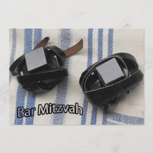 Tarjeta Bar Mitzvah - Tallis y Tefilín