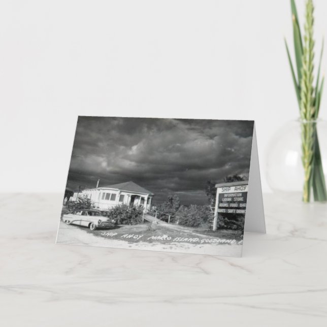 Tarjeta Bar Ship Ahoy, Isla Marco, Florida, años 60 (Anverso)