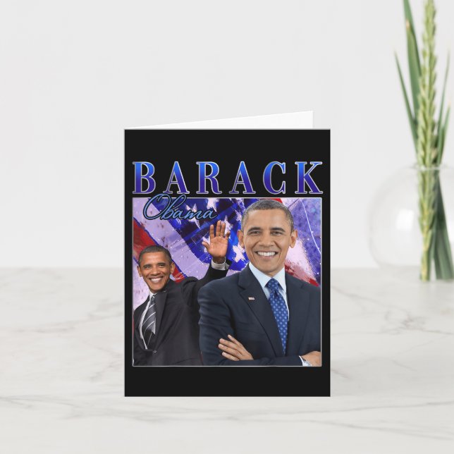 Tarjeta Barack Obama estilo retro vintage (Anverso)