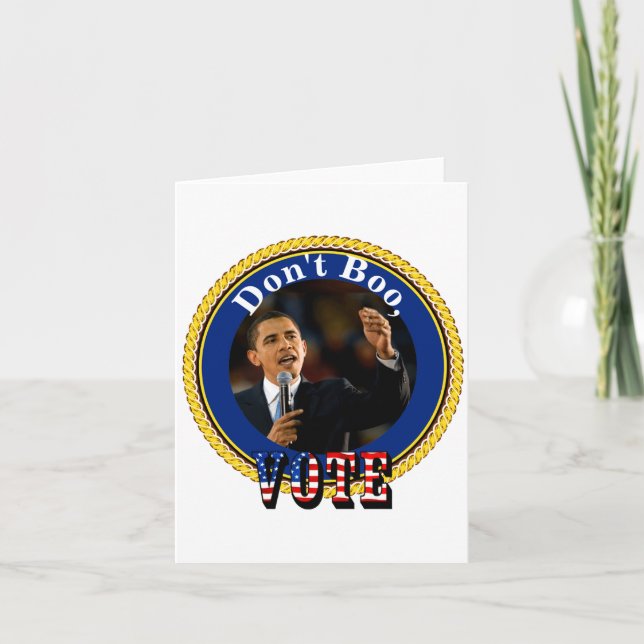 Tarjeta Barack Obama No Abuchear Votar  (Anverso)