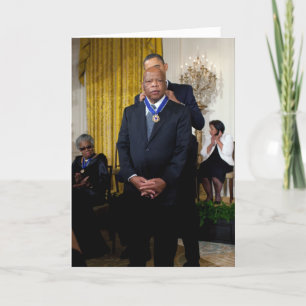 Tarjeta Barack Obama y John Lewis