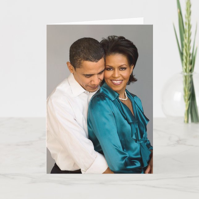 Tarjeta Barack y Michelle (Anverso)