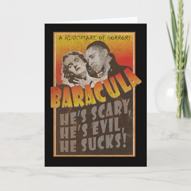 Tarjeta Baracula - feliz Halloween Barack Obama (Anverso)