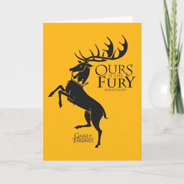 Tarjeta Baratheon Sigil - la nuestra es la furia (Anverso)