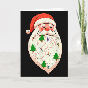 Tarjeta Barba de Santa Esquí Navidad Ski Xmas Fiesta Esquí