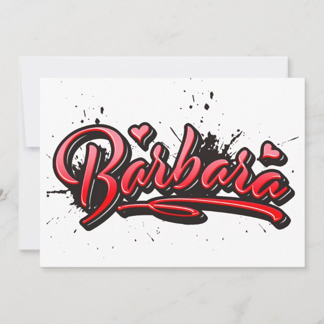Tarjeta Barbara Heart Splash Graffiti Karte (Anverso)