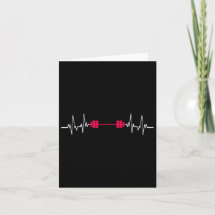 Tarjeta Barbell Fitness Heartbeat Fuerza Deportes Bodybuil