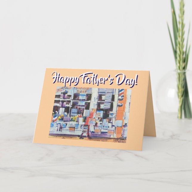 Tarjeta Barber Shop Day Happy Father's Day Card (Anverso)