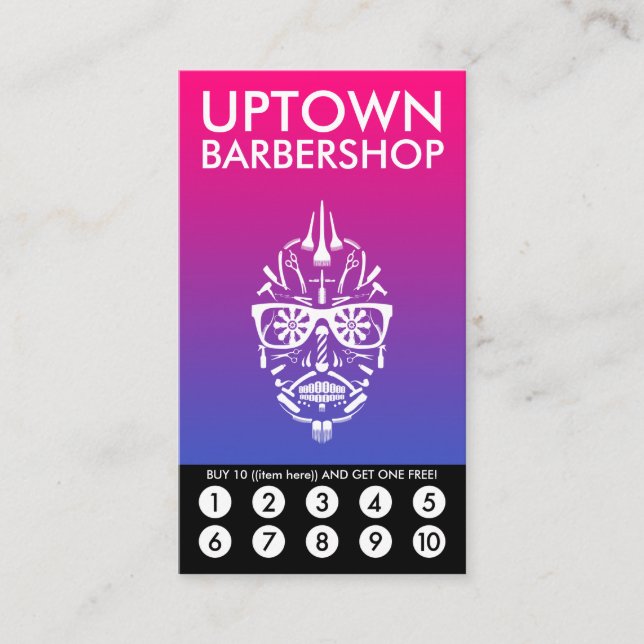 Tarjeta Barberboi Uptown Loyalty Punch (Anverso)