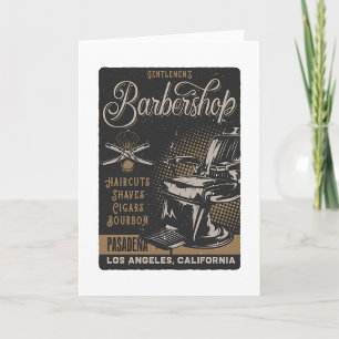 Tarjeta Barbería de Caballeros Cortes de Pelo Retro Afeita
