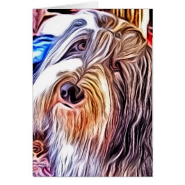 Tarjeta barbuda de la pintura del collie