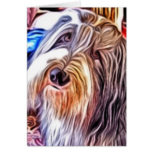 Tarjeta barbuda de la pintura del collie