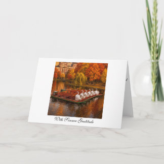 Tarjeta Barcas Cisne Boston en Otoño