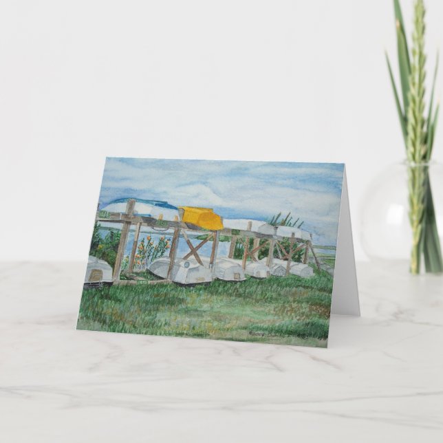 Tarjeta Barcas de Verano Acuarela (Anverso)