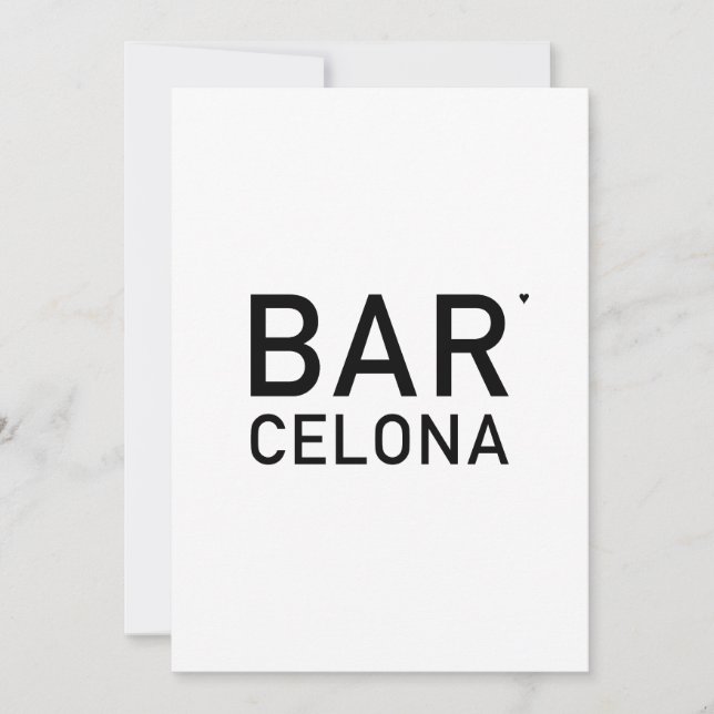 Tarjeta Barcelona - minimalistic typography card (Anverso)