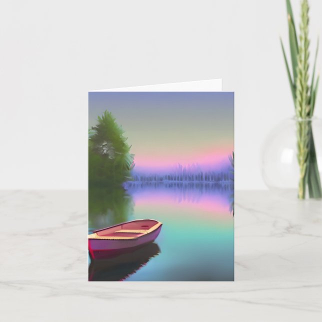 Tarjeta Barco acuático en el personalizable sereno del lag (Anverso)