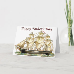 Tarjeta Barco de altura clásico del día del padre