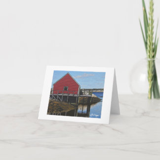 Tarjeta Barco de arte textil Notecard