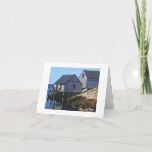 Tarjeta Barco de arte textil Notecard