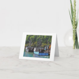 Tarjeta Barco de arte textil Notecard