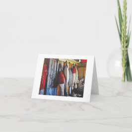 Tarjeta Barco de arte textil Notecard