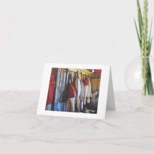 Tarjeta Barco de arte textil Notecard