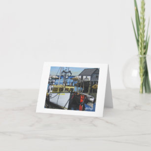 Tarjeta Barco de arte textil Notecard