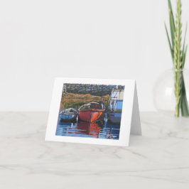 Tarjeta Barco de arte textil Notecard