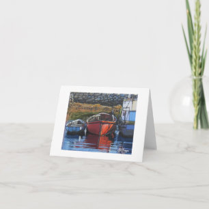 Tarjeta Barco de arte textil Notecard