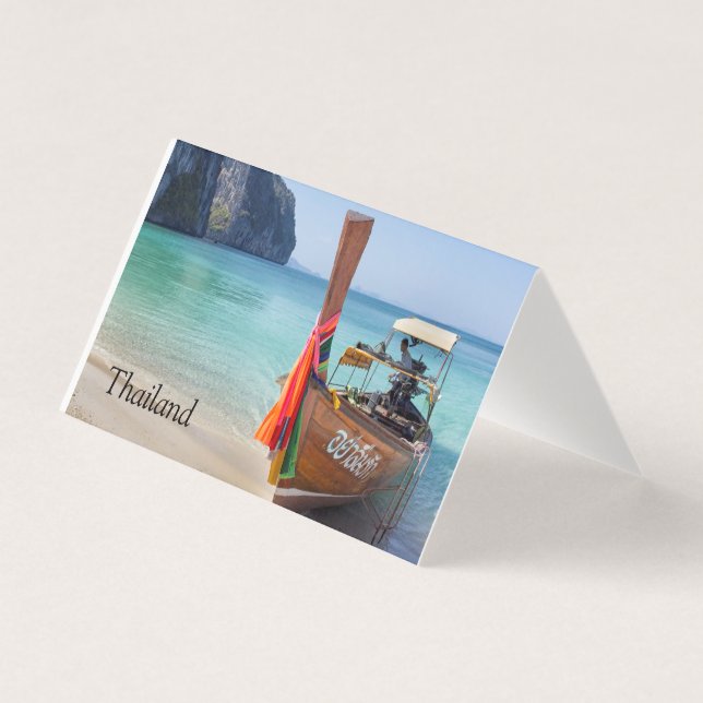 Tarjeta Barco de cola larga en Koh Lao Liang, Tailandia (Anverso)
