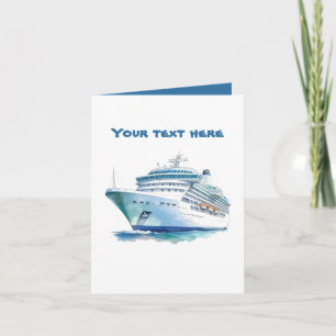 Tarjeta Barco de crucero divertido agregar texto 