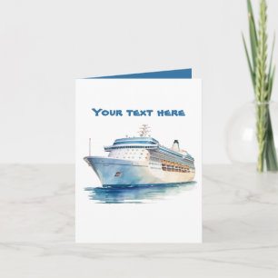Tarjeta Barco de crucero divertido agregar texto 