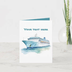 Tarjeta Barco de crucero divertido agregar texto 