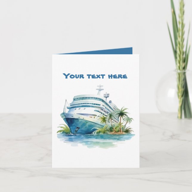 Tarjeta Barco de crucero divertido añadir texto (Anverso)