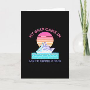 Tarjeta Barco de crucero divertido vacaciones viaje fiesta