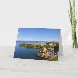 Tarjeta barco de la isla titicaca