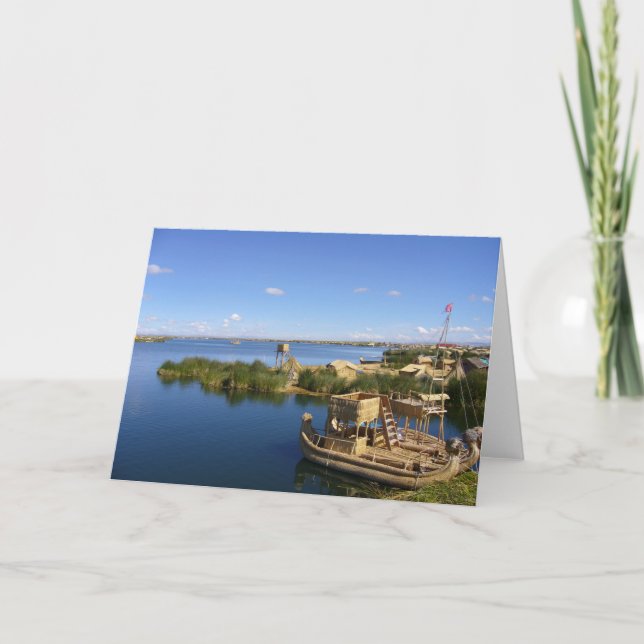 Tarjeta barco de la isla titicaca (Anverso)