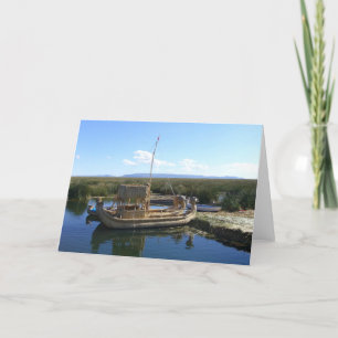 Tarjeta barco de la isla uros